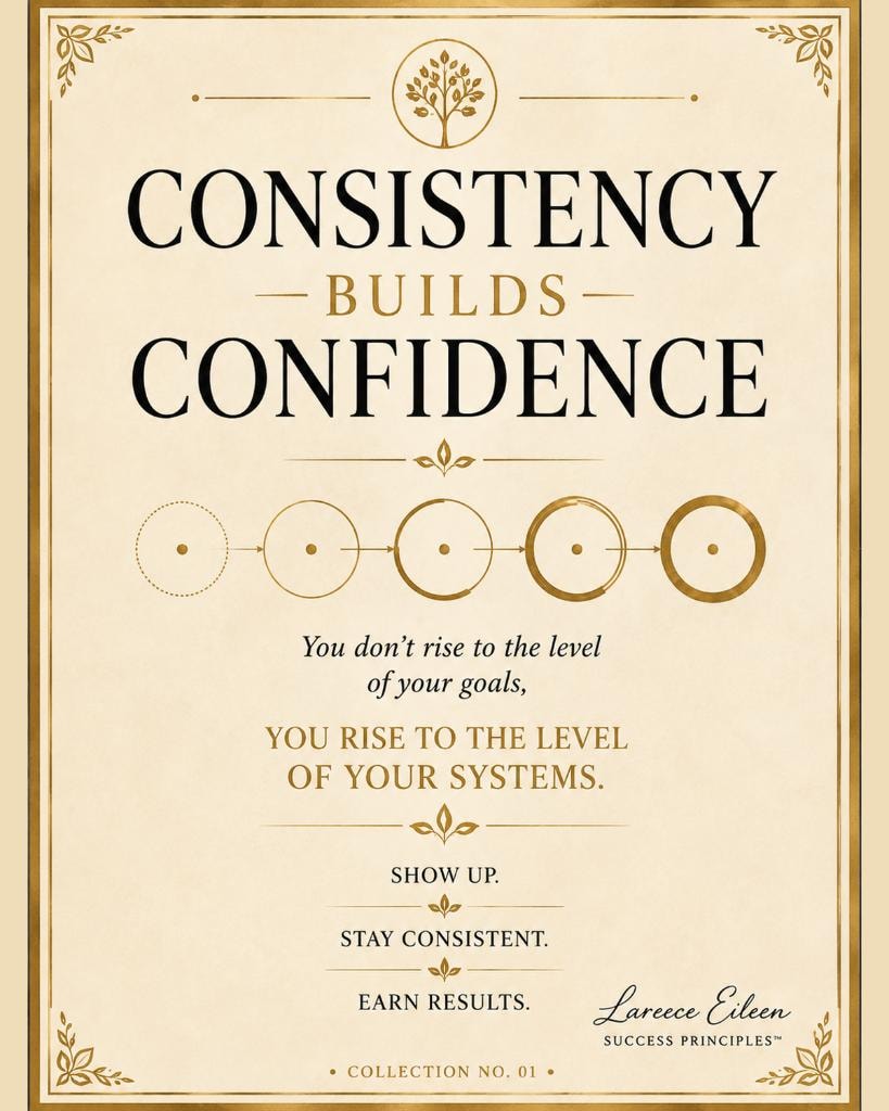 Consistency Builds Confidence. — Lareece Eileen Success Principles Collection No. 01